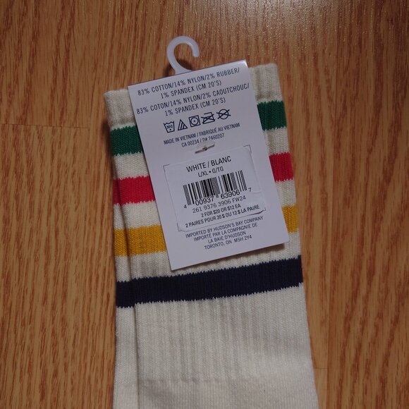 NWT HBC Hudson's Bay Stripes Crew Socks - Picture 6 of 6